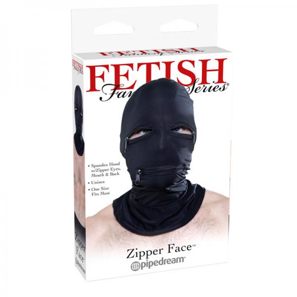 Black Zipper Face Hood