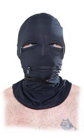 Black Zipper Face Hood